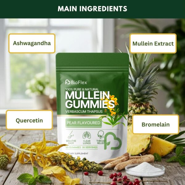 Mullein Gummies for Lungs Cleanse & Detox